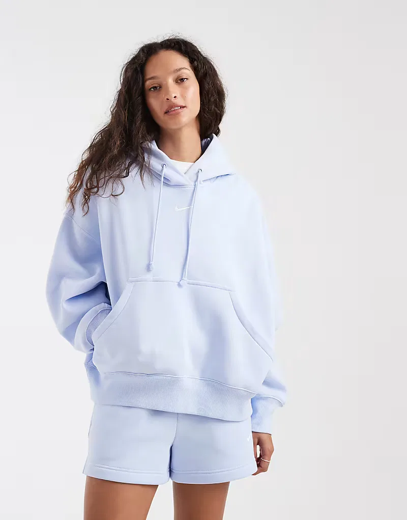 Толстовка Nike Phoenix Fleece оверсайз светло-голубой