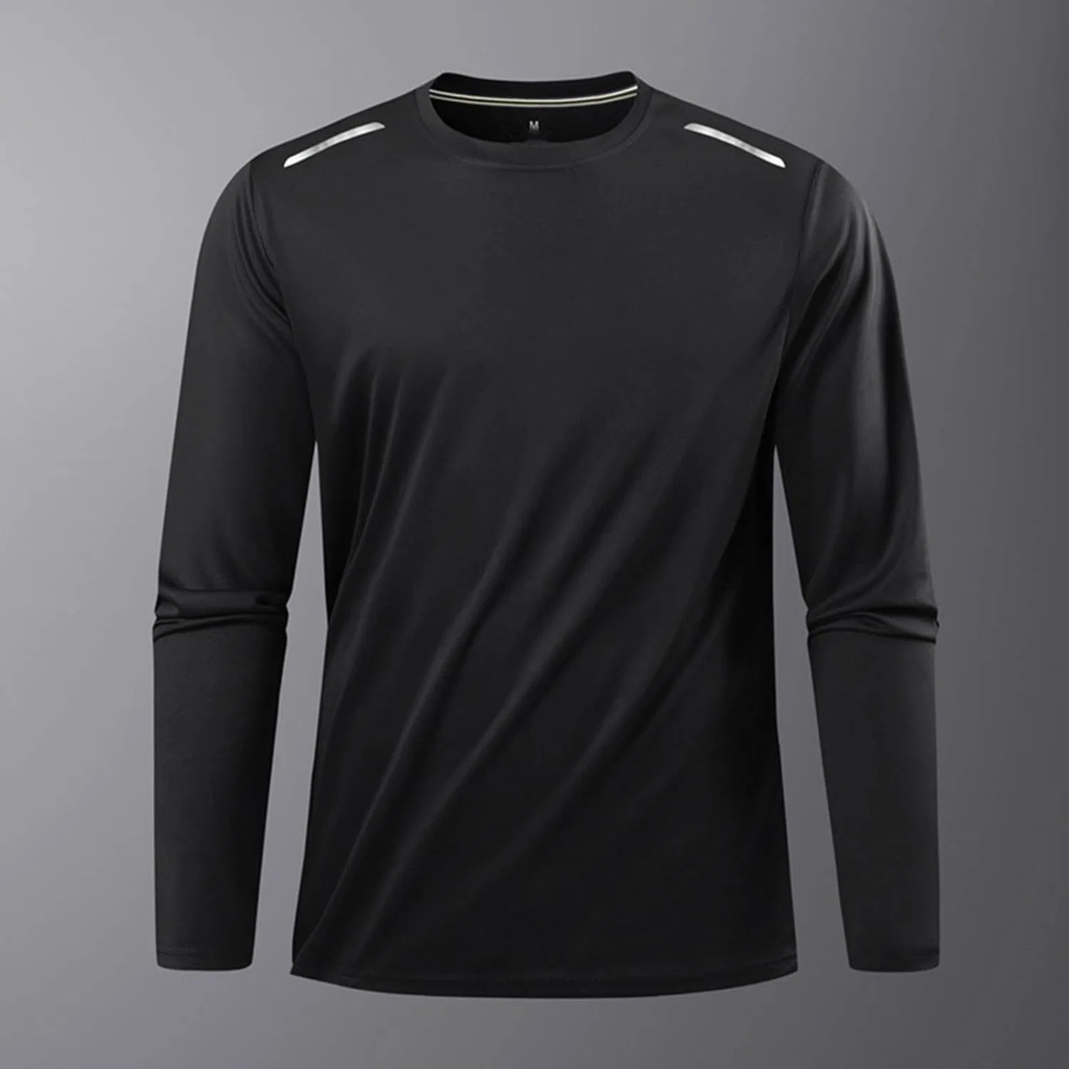 Мужская облегающая футболка с длинным рукавом Athletic, Black — фото 3