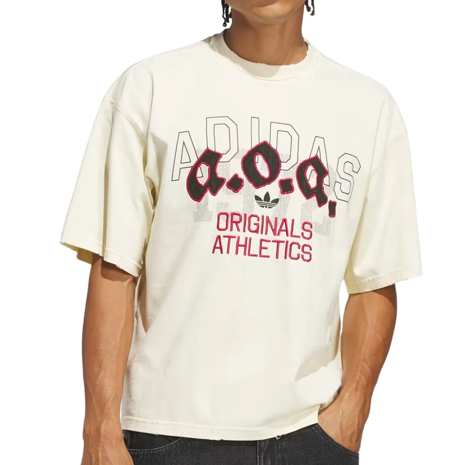 Мужская футболка с графическим принтом AOA Graphic T-Shirt Adidas, белый — фото 2