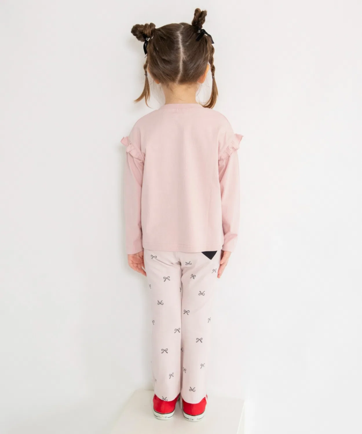 Детские брюки с принтом Heart Pocket Long Pants branshes, Navy — фото 3