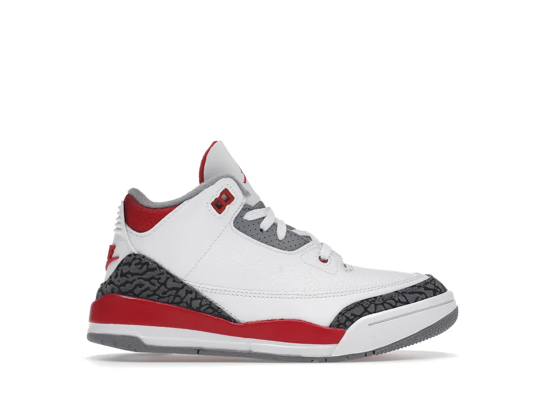 Детские кроссовки с ретро-дизайном Jordan 3 Retro Jordan, White/Fire Red/Cement Grey/Black
