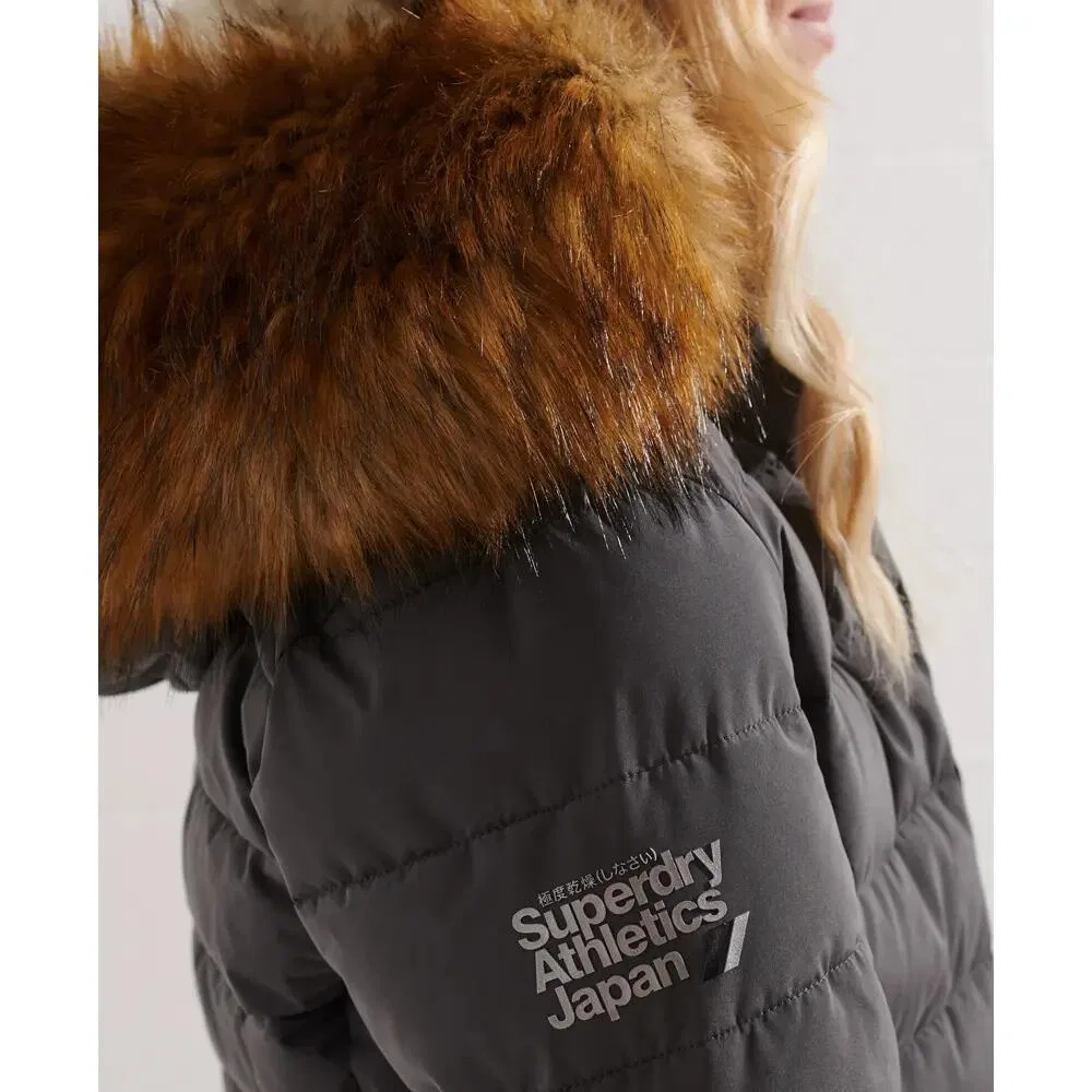 Женское длинное пуховое пальто Arctic Superdry, Grau / Kohlengrau — фото 4