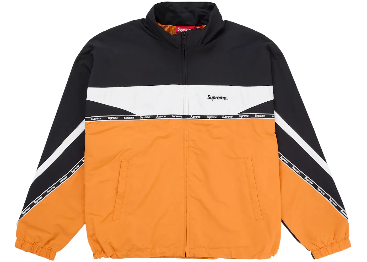 Мужская куртка с принтом Supreme Logo Taping Track Jacket, Orange