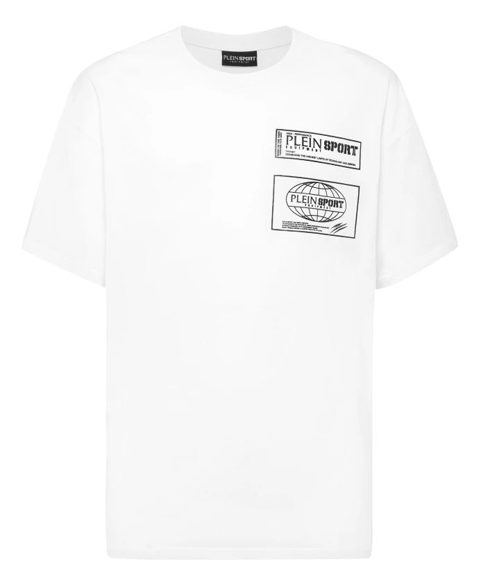 

Хлопковая футболка с круглым вырезом Plein Sport, белый