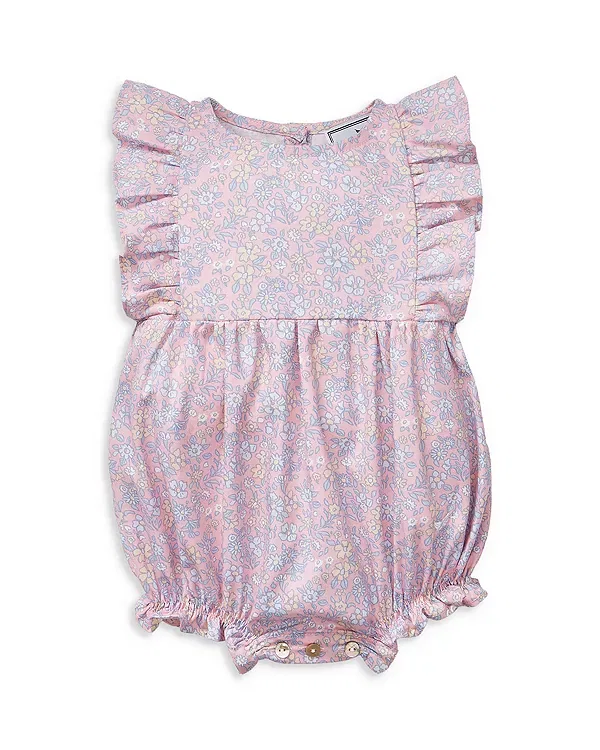 Детский комбинезон для девочек с воланами Floral Ruffled Romper Petite Plume, розовый