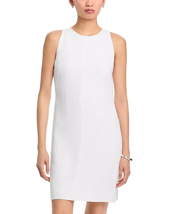 Женское льняное платье Dinderal linen blend dress Boss, белый