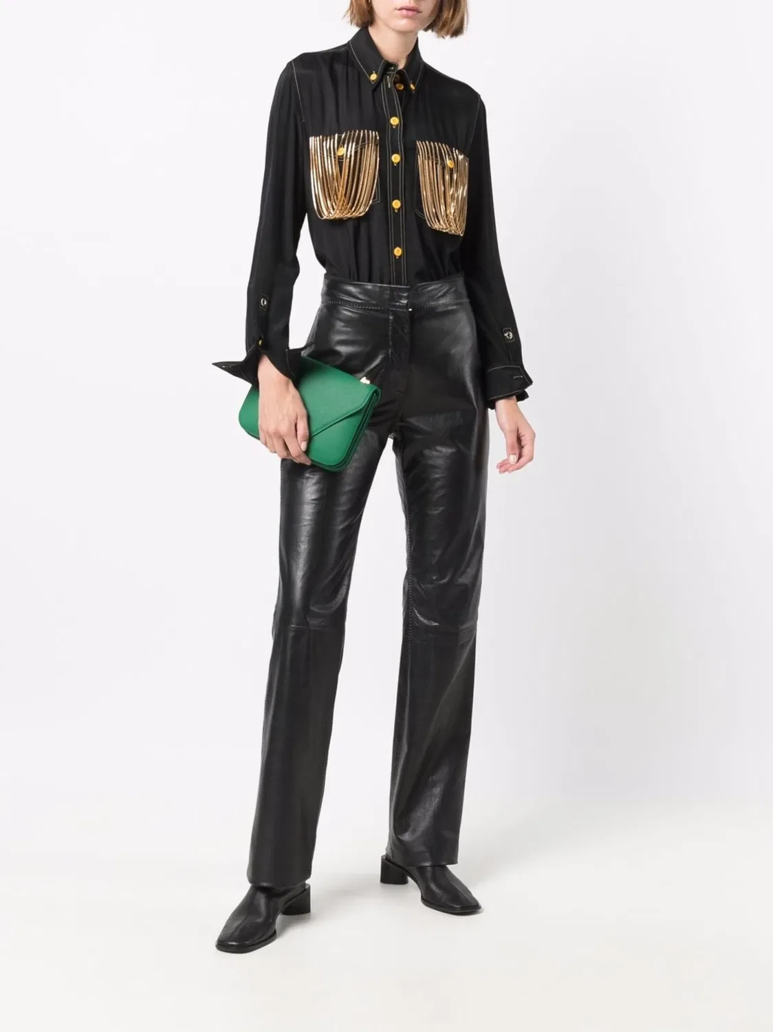 Рубашка с цепочным карманом Burberry, черный — фото 4
