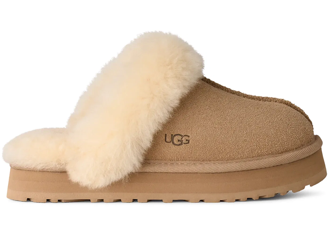 Детские тапочки с мехом UGG Disquette Slipper UGG, Sand