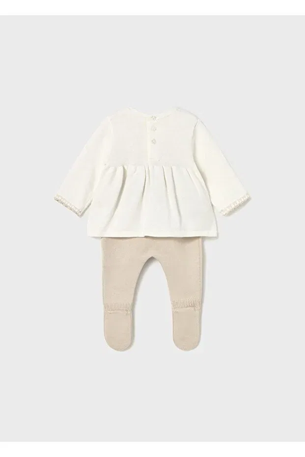 Детский комплект платьев для девочек Winter baby girl set of 2 dresses Mayoral, Nude Color — фото 3