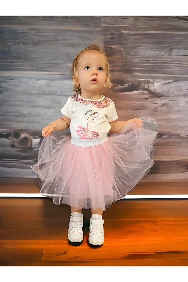 Детский комплект для девочек с принтом Ballerina patterned Cloudkidclub, Pink