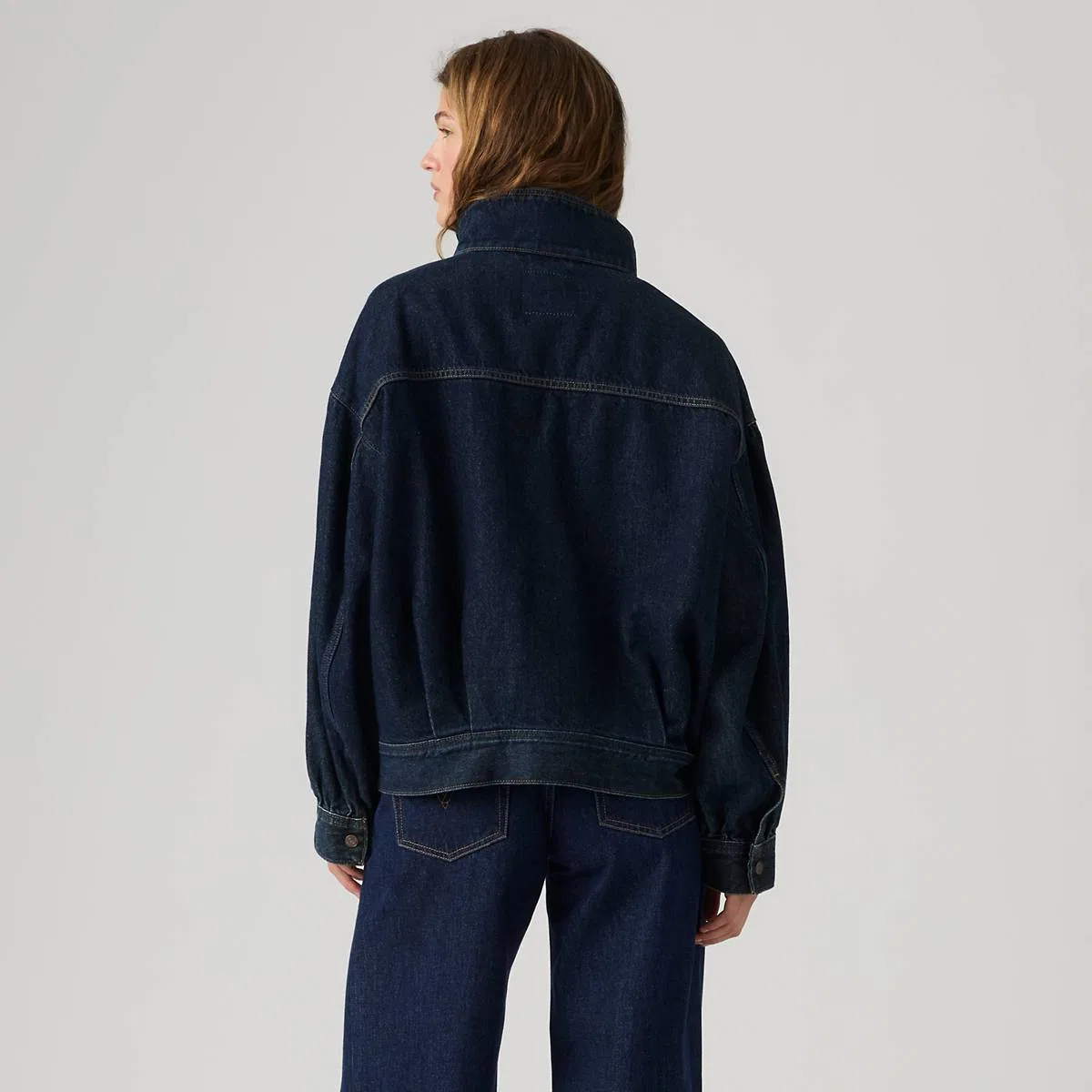 Куртка-Бомбер в стиле дальнобойщика Levi's, Shaded View - Dark Wash — фото 4
