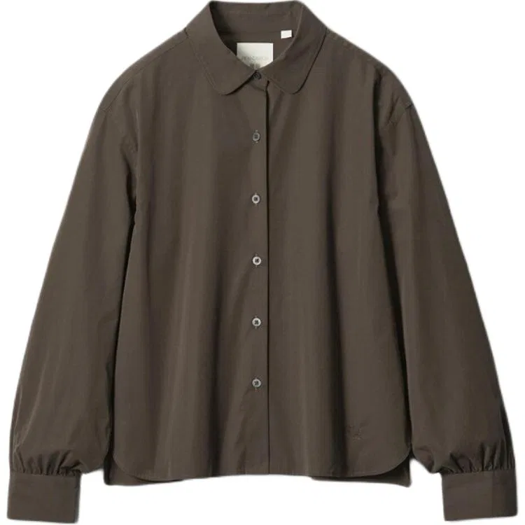 Женская рубашка с отложным воротником UNIQLO, Brown Black