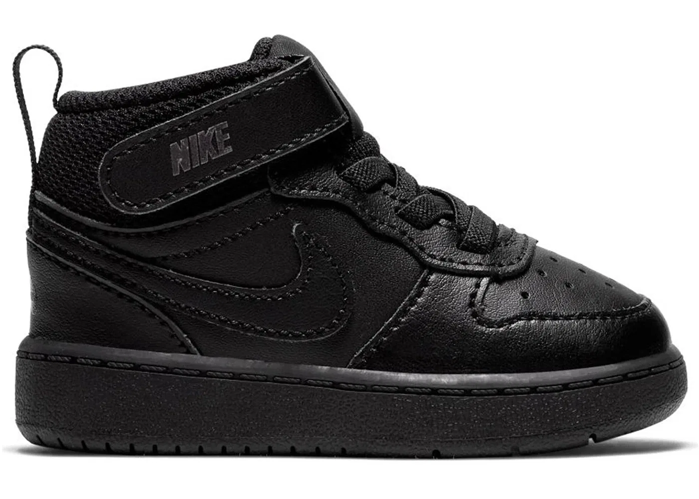 Детские кроссовки высокие с брендовым дизайном Nike Court Borough Mid 2, Black/Black/Black