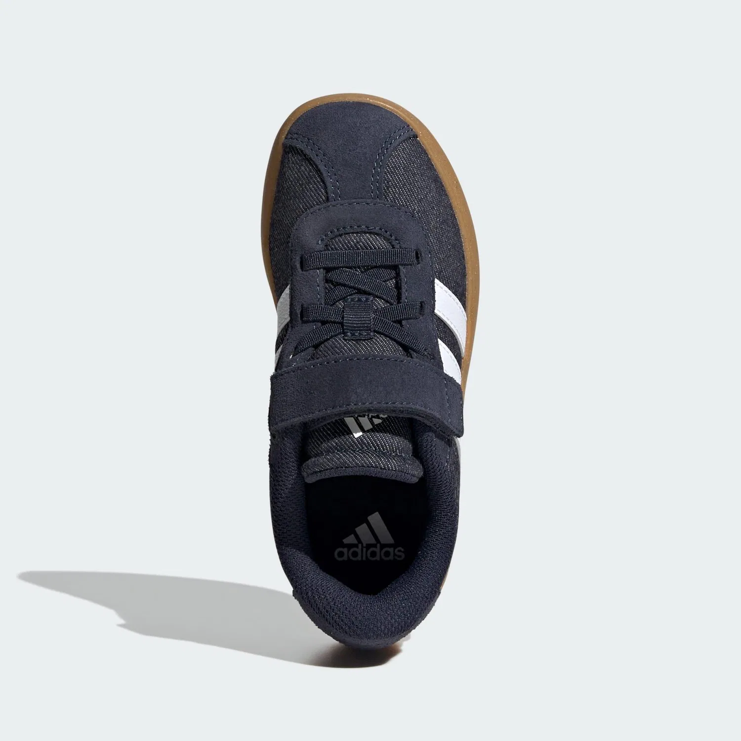 Детские кроссовки с ремешками VL Court 3.0 Kids Adidas, Petrolblau Weiss Braun — фото 2