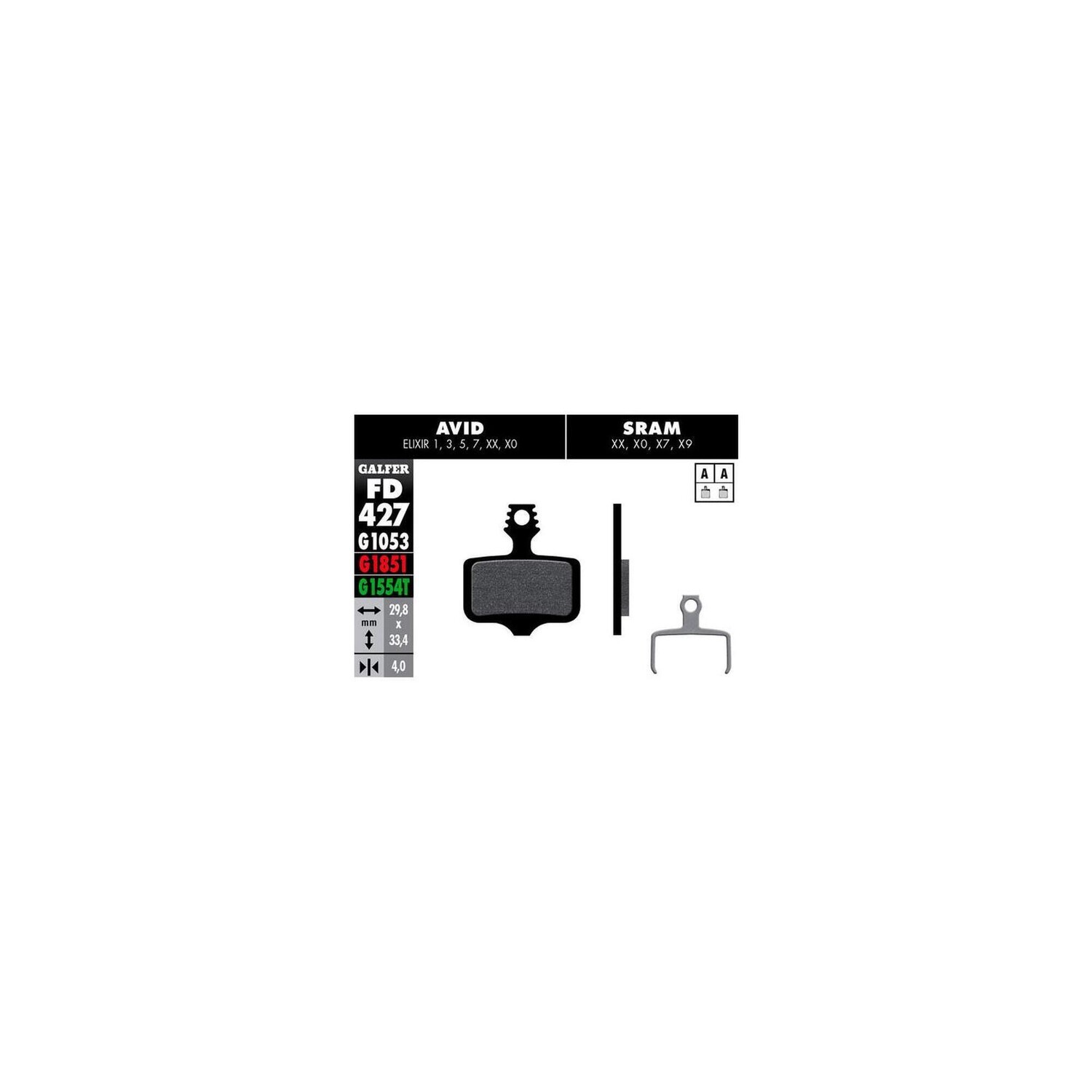 

Стоковые тормозные колодки - Avid Elixir, 1, 3, 5, 7, XX, XO GALFER BIKE, черный