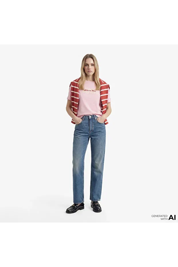 Женская футболка хлопковая Tommy Hilfiger, Pink — фото 3