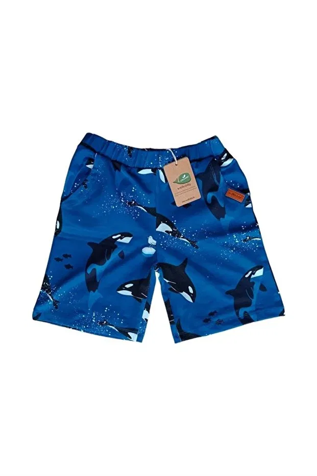 Детские шорты для мальчиков с принтом Orka Walkiddy, Navy Blue