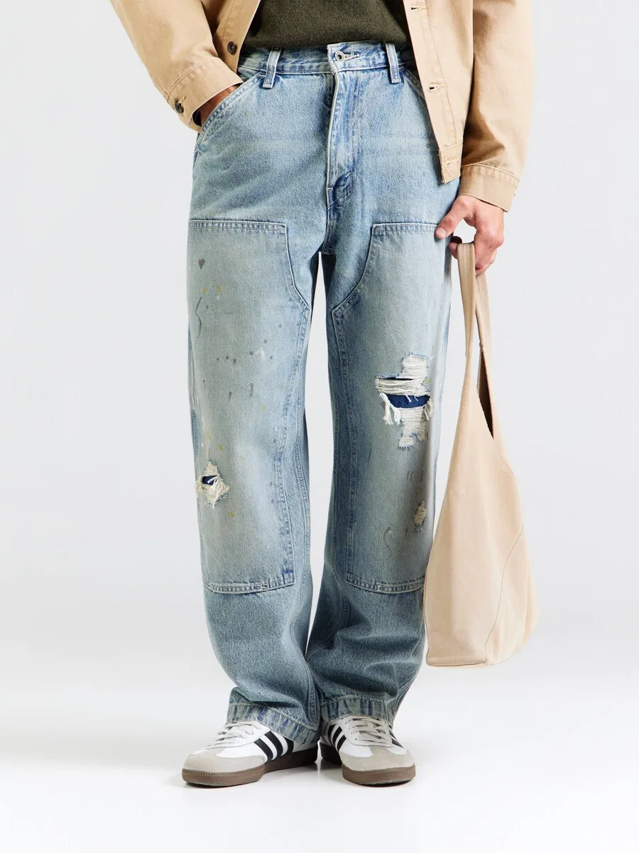 Джинсы LEVI'S свободного кроя '568 LOOSE STRT DBL KNEE' синего цвета — фото 2