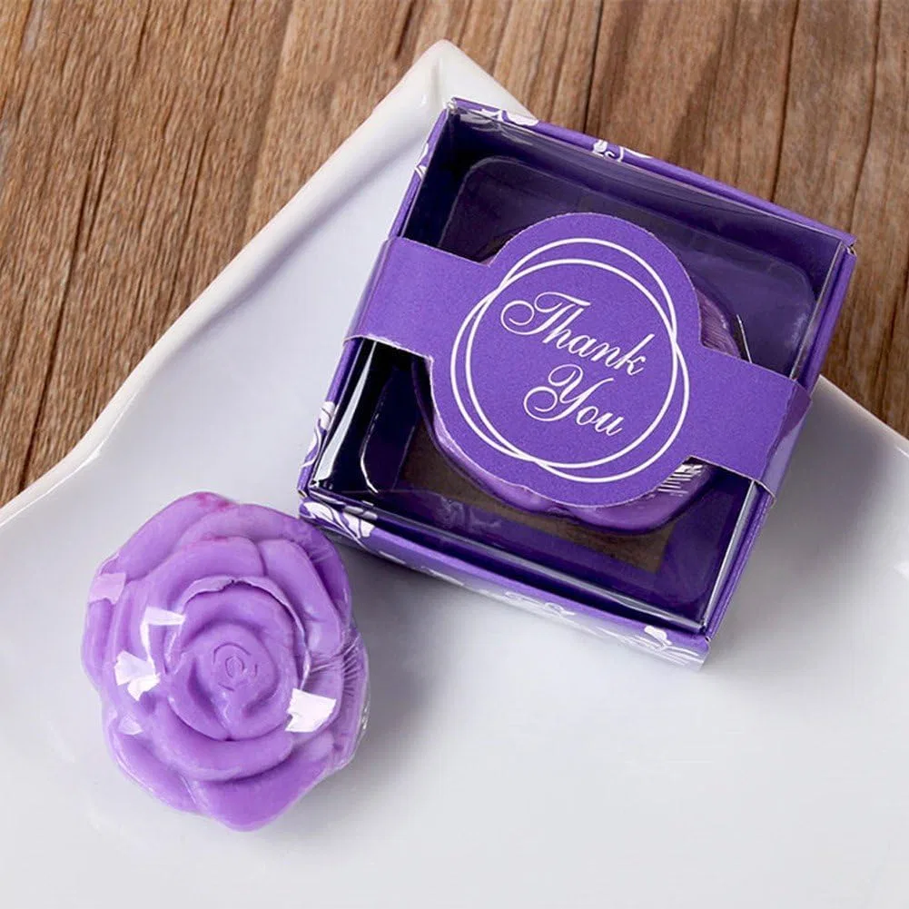 Мыло ручной работы в виде розы, Keuyeo, набор 5 шт, 250 г, Purple — фото 4