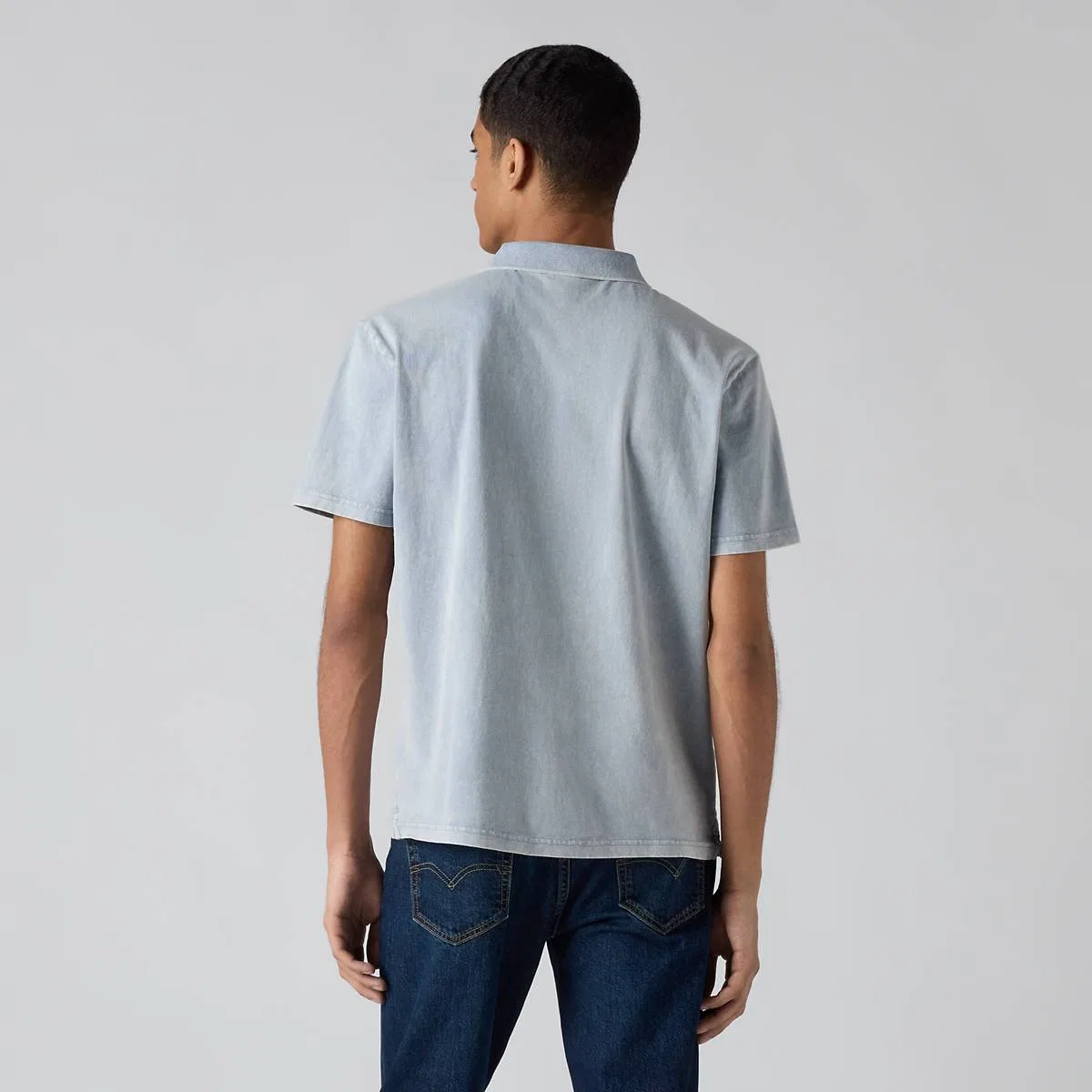 Оригинальная рубашка поло с минеральной стиркой Levi's, Stones Throw Mineral Wash Infinity - Blue — фото 4