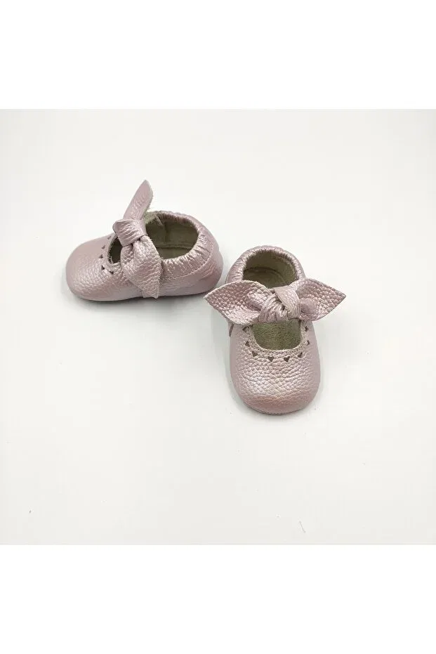 Детские мокасины для девочек из натуральной кожи Bebekstar, Bright Pink