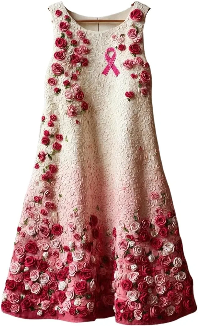 Женское платье-футболка с принтом, Breast Cancer Awareness, розовый