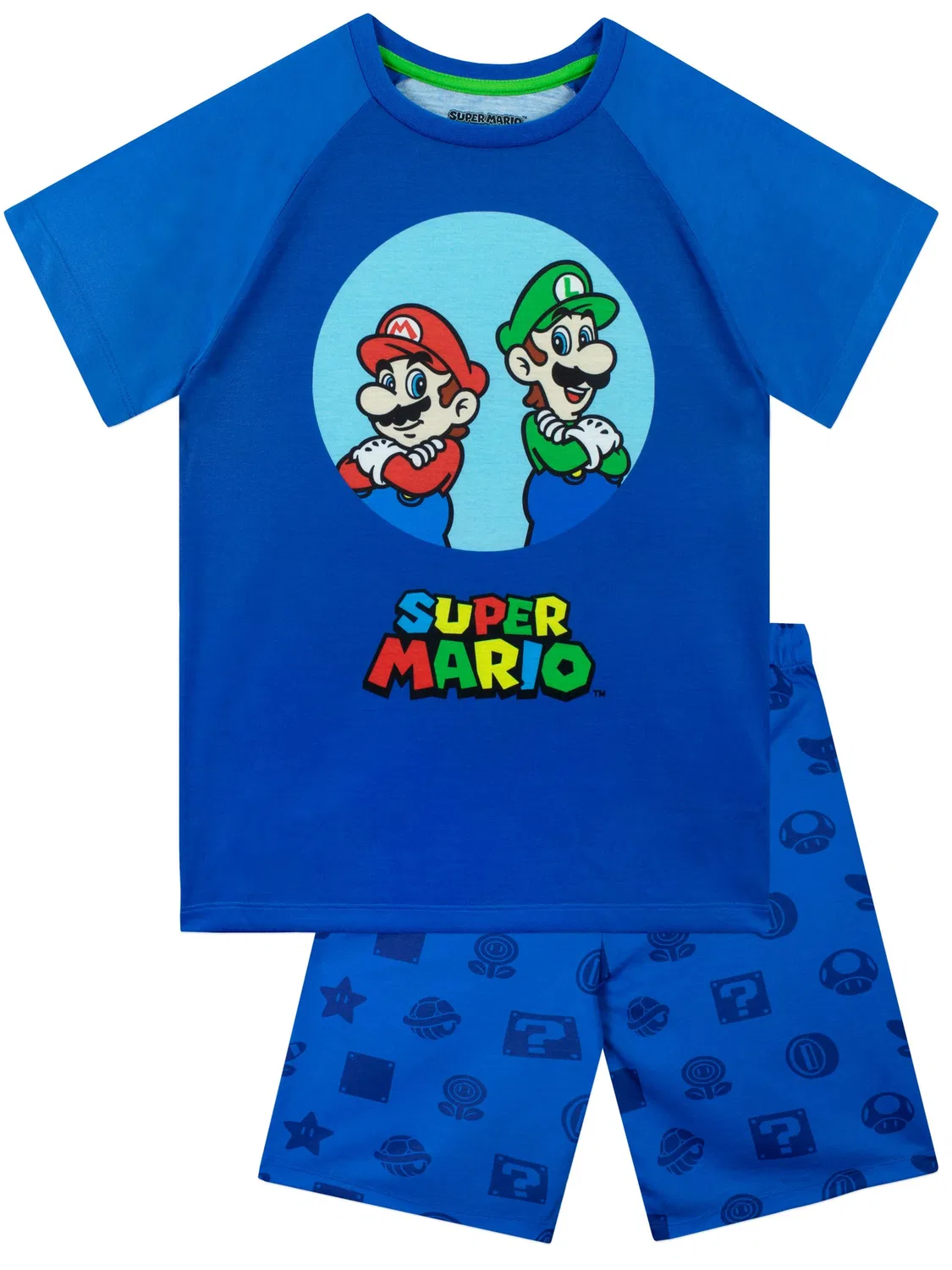 Пижама с персонажами Super Mario, короткая, синяя Character