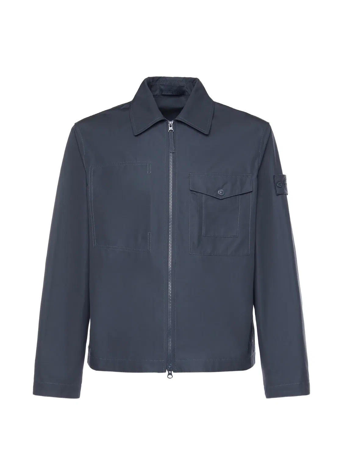 Рубашка-жакет с накладными карманами Stone Island, синий