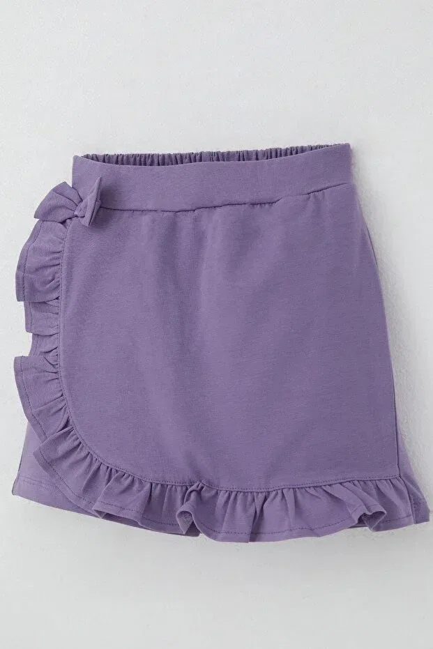 Детские шорты для девочек с бантом и рюшами Breeze, Lilac — фото 3