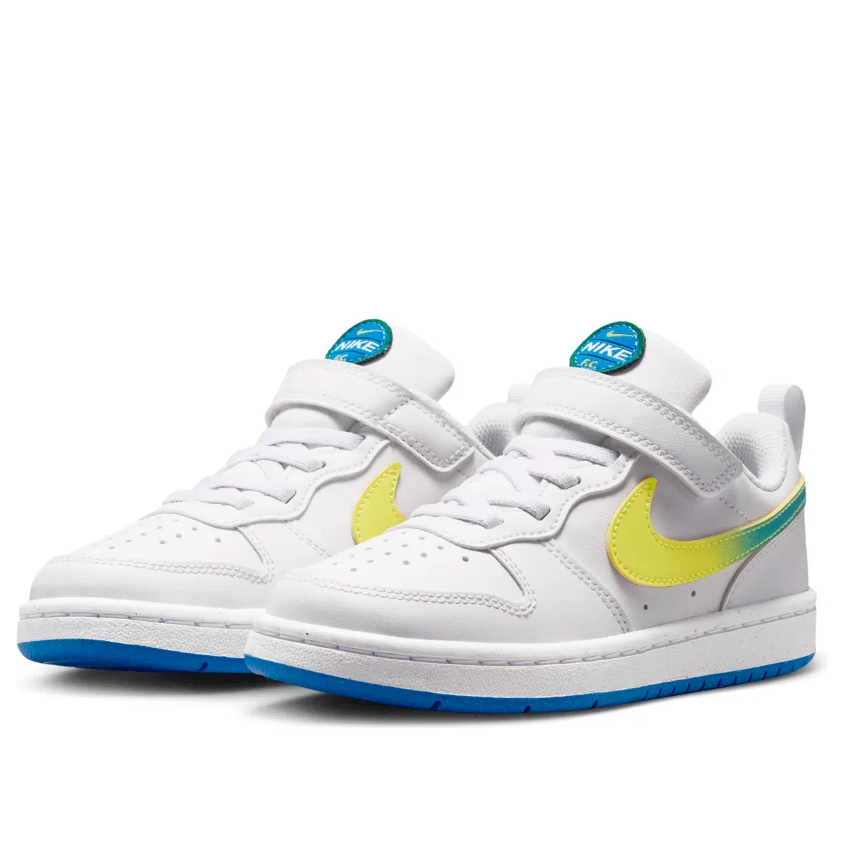 Детские кроссовки с синтетическим верхом Court Borough Low 'White SoarSonic Yellow' Nike, White/Soar/Sonic Yellow — фото 4