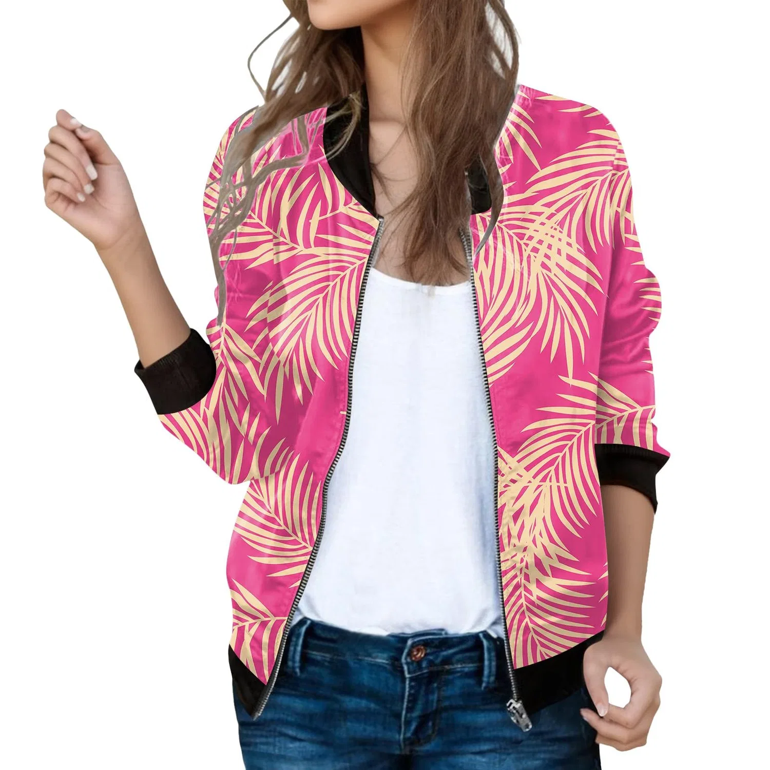 Женская куртка с принтом Casual Jackets, Rosa Caldo