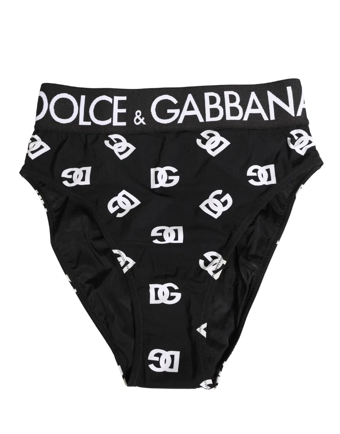 Женские трусы-слипы с логотипом Midi Brief Dolce & Gabbana, Black and White — фото 3