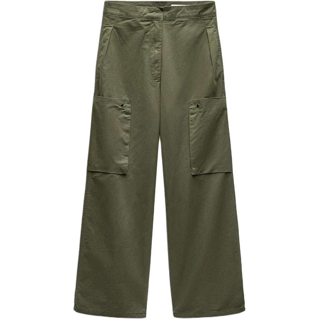 Женские карго-брюки прямого кроя Green ZARA, Green