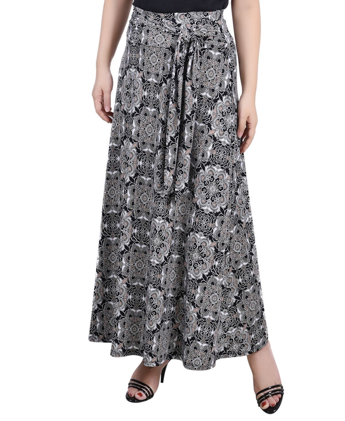 

Миниатюрная длинная юбка с поясом на талии NY Collection, мульти