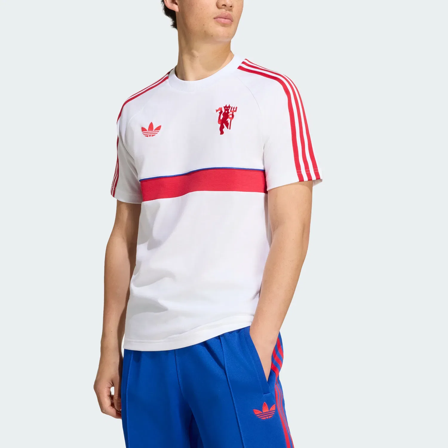 Мужская футболка с круглым вырезом Manchester United Adidas Originals, White — фото 3
