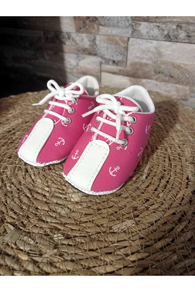 Детские ботиночки для новорожденных с принтом Krm Kerem Bebe, Pink — фото 3
