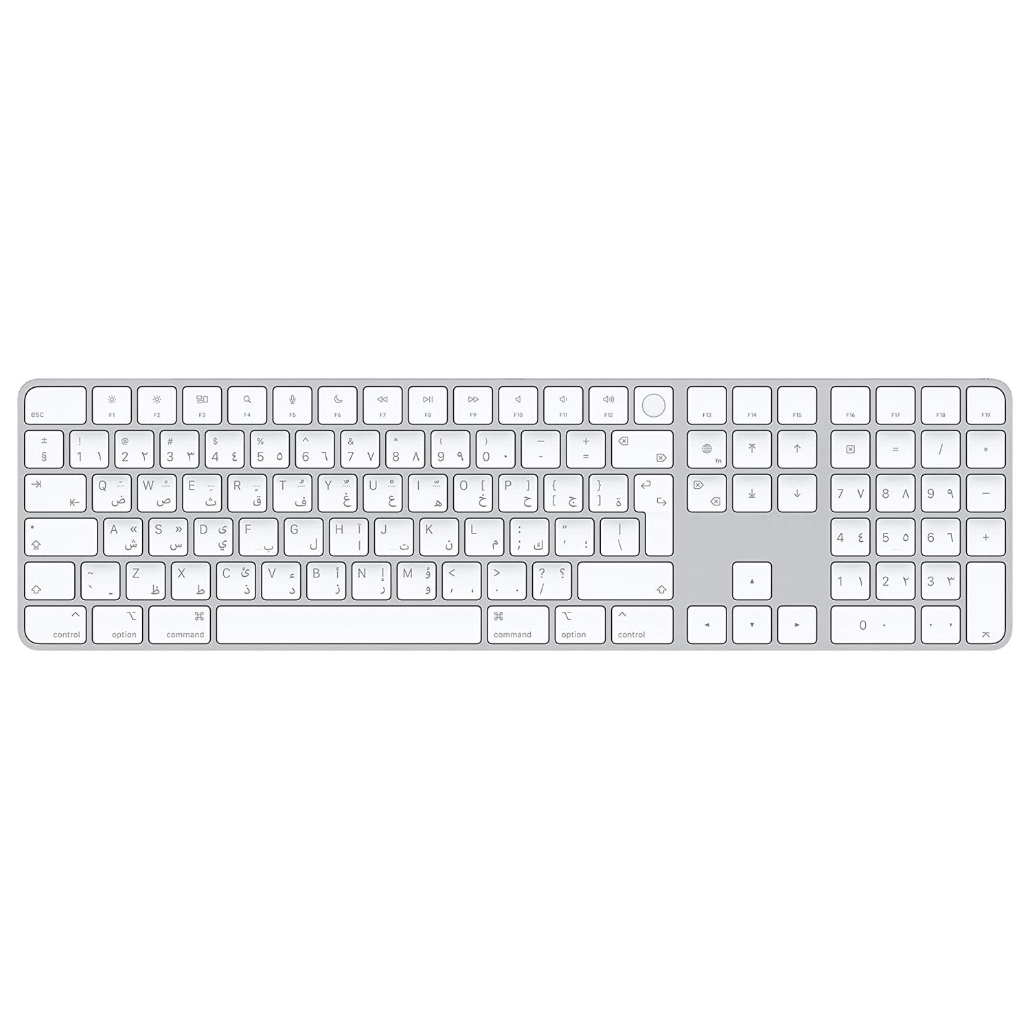 

Клавиатура беспроводная Apple Magic Keyboard с Touch ID и цифровой панелью, Arabic, белые клавиши