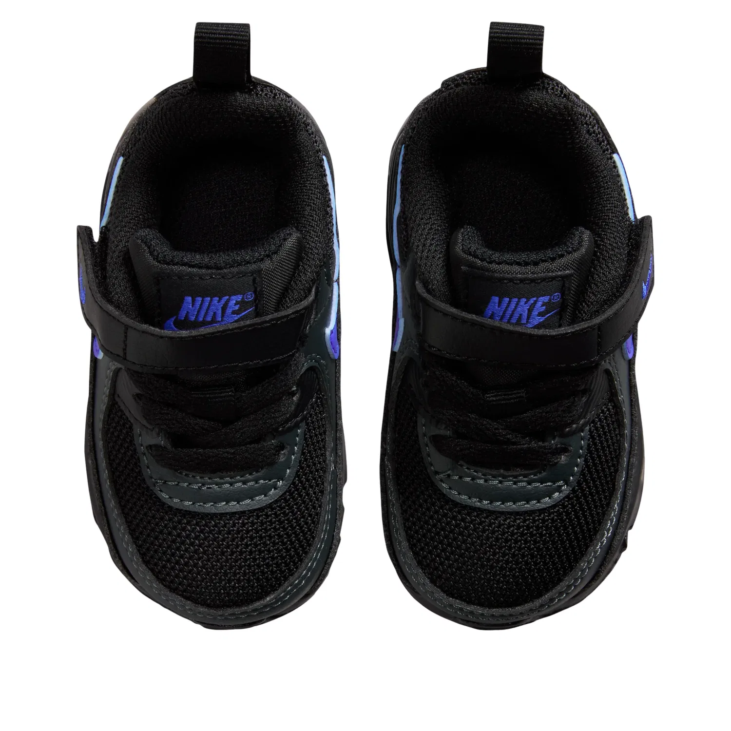 Детские кроссовки с синтетическим верхом Air Max 90 'Black Dark Smoke Grey Racer Blue' Nike, Black Dark Smoke Grey Racer Blue — фото 4