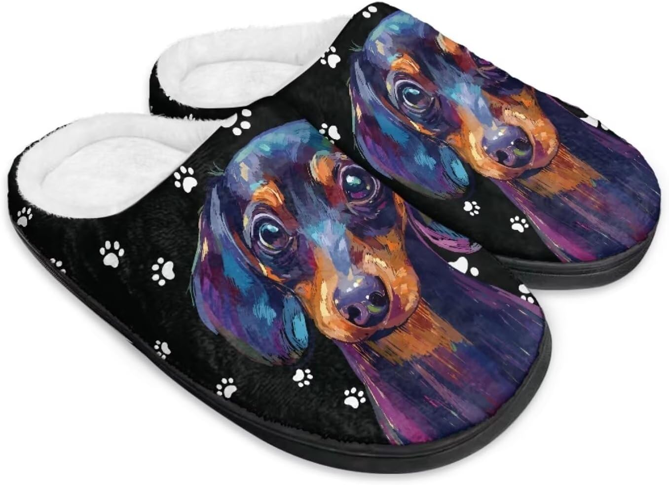 

Зимние пушистые тапочки мужские домашние тапочки животные тапочки для женщин Нескользящие теплые уютные домашние тапочки Chririnla, Dachshund Dog Pet