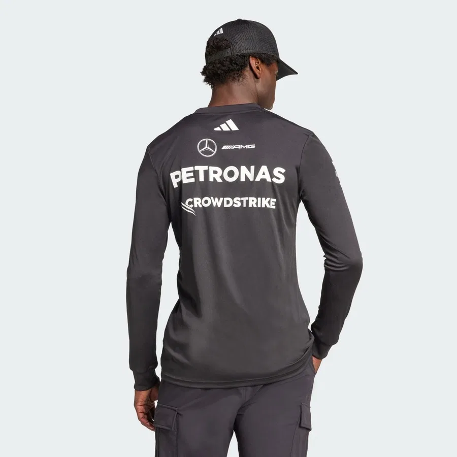 Спортивная футболка с длинным рукавом Mercedes-AMG Petronas Formula One Team Driver Jersey adidas, Черный — фото 2