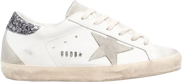 Кроссовки Golden Goose Wmns Superstar White Grey Glitter, белый