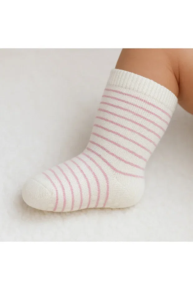 Детский комплект носков для девочек махровый Soft 4-piece baby girl non-slip towel socks set Solde Socks, Multicolor — фото 3