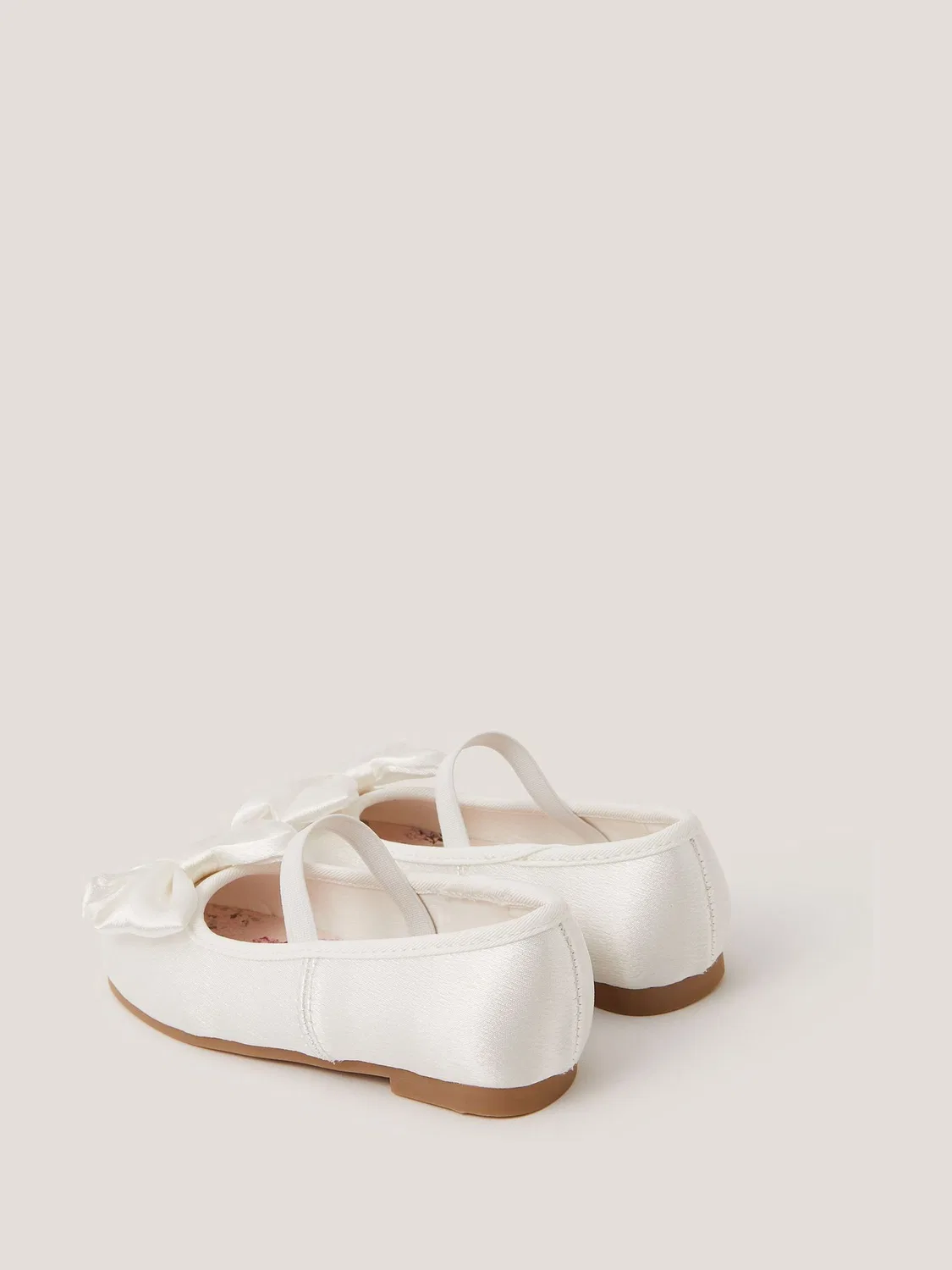 Балетки Monsoon Natural Baby Bow Satin Walker Shoes, натуральный — фото 3