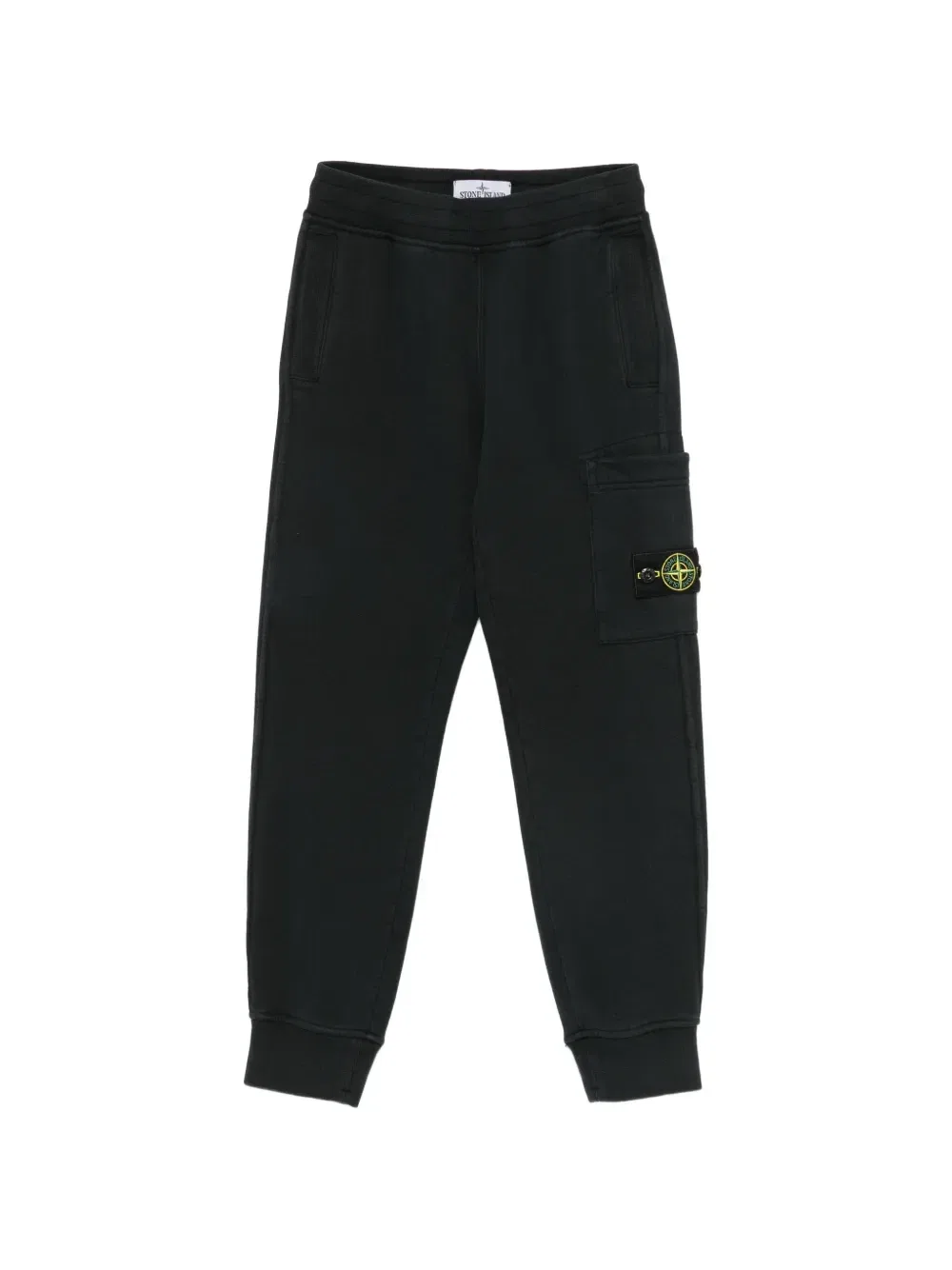 Брюки-карго с нашивкой-логотипом Stone Island Junior, черный