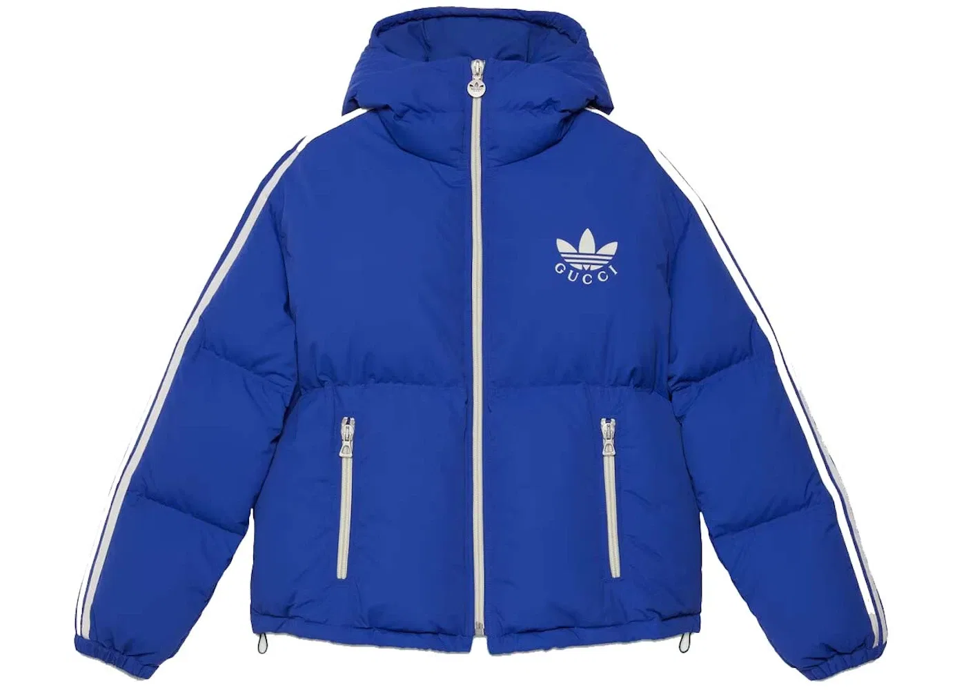 Мужская нейлоновая куртка-пуховик с принтом Gucci x Adidas Nylon Down Jacket Gucci, Blue