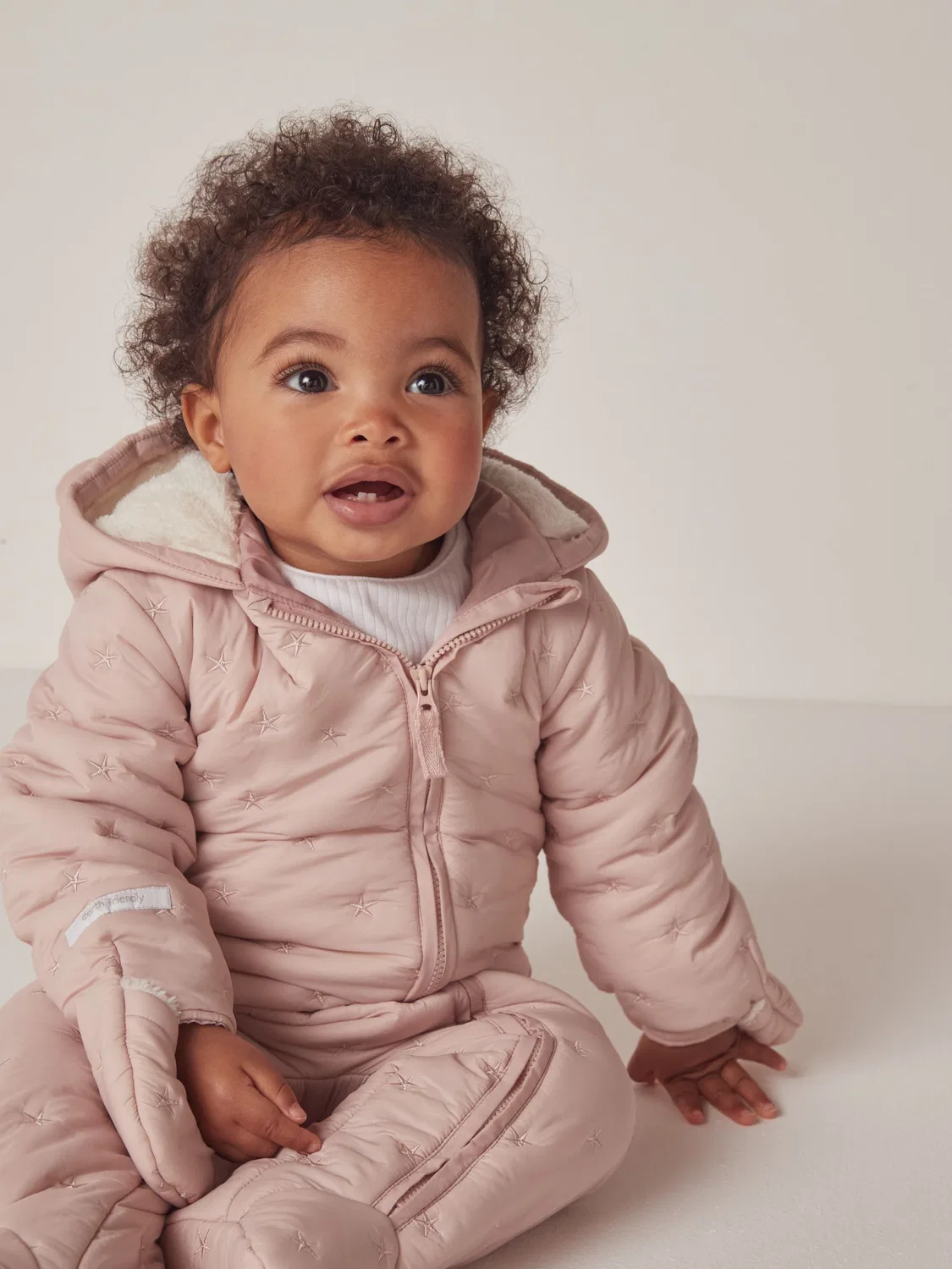 Комбинезон стеганый Star Quilted Pramsuit The White Company, розовый