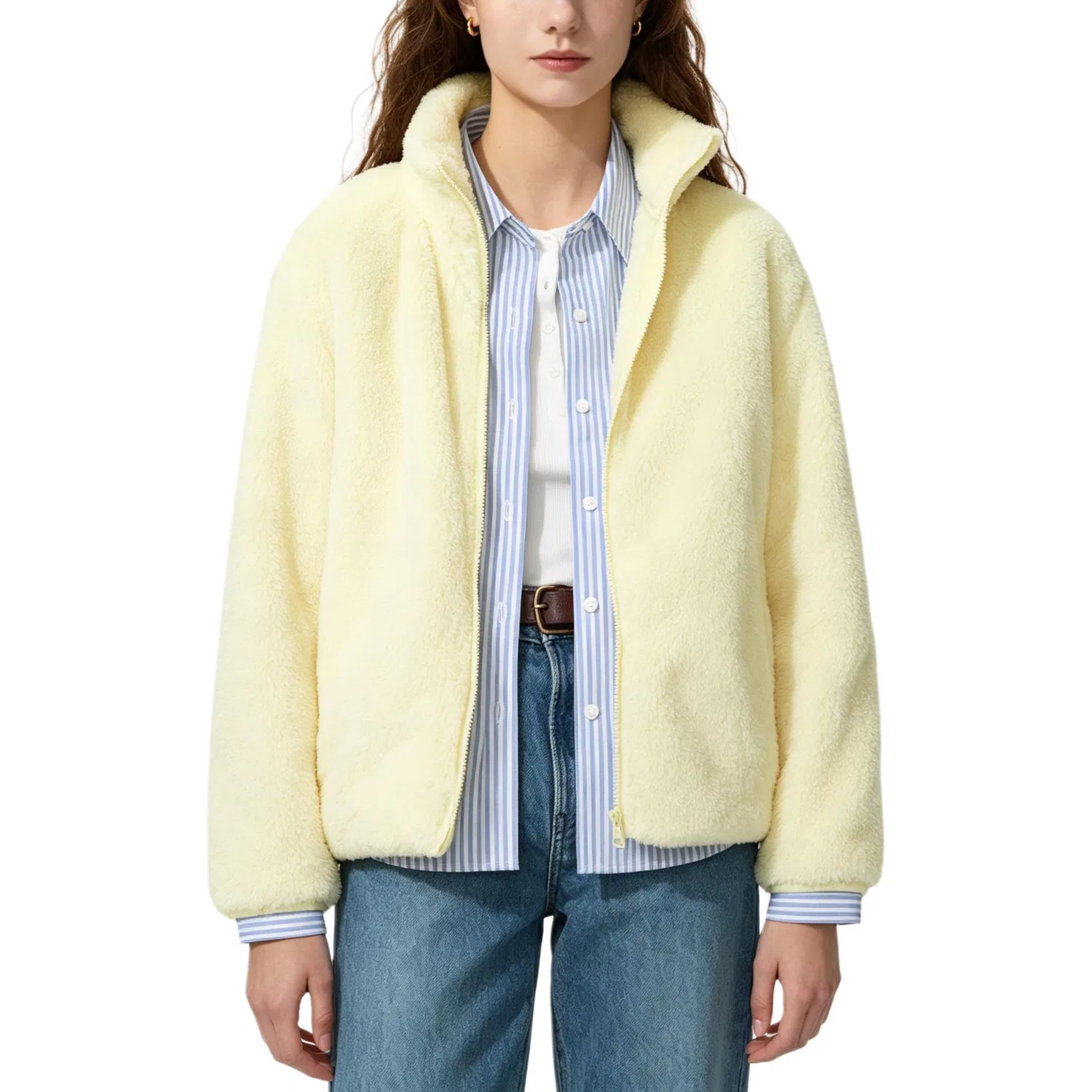 Женская бархатная куртка с принтом UNIQLO, Yellow