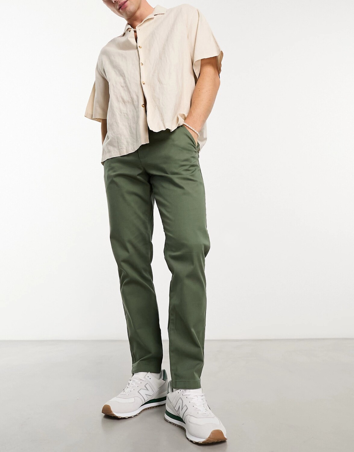 

Брюки Asos Design Tapered, хаки