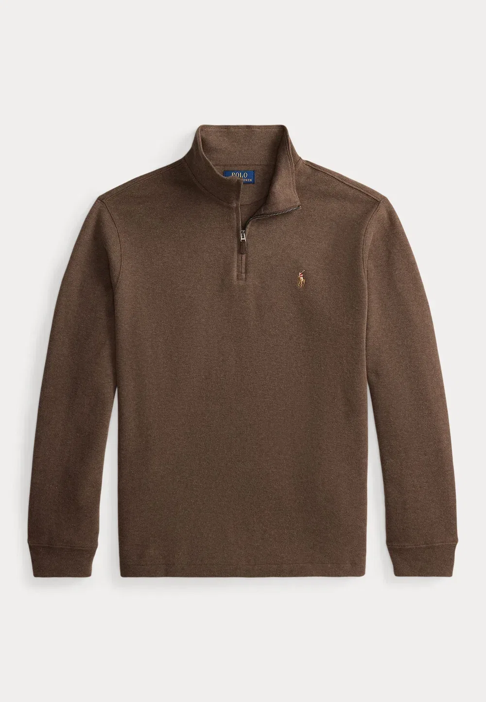 Толстовка с застежкой-молнией до середины груди Polo Ralph Lauren, Nutmeg Brown Heather — фото 4