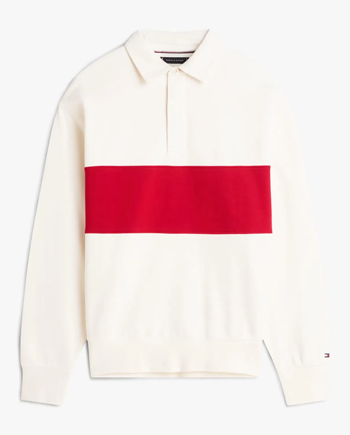 Мужская футерная толстовка-поло с принтом Tommy Hilfiger, Blanco — фото 4